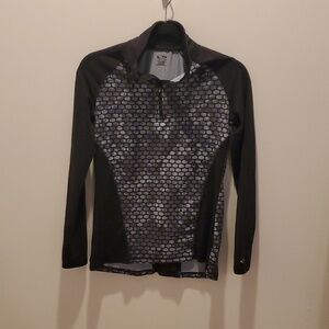 Champion Women's Duo Dry Quarter Zip Long Sleeve Black Pullover Size XS